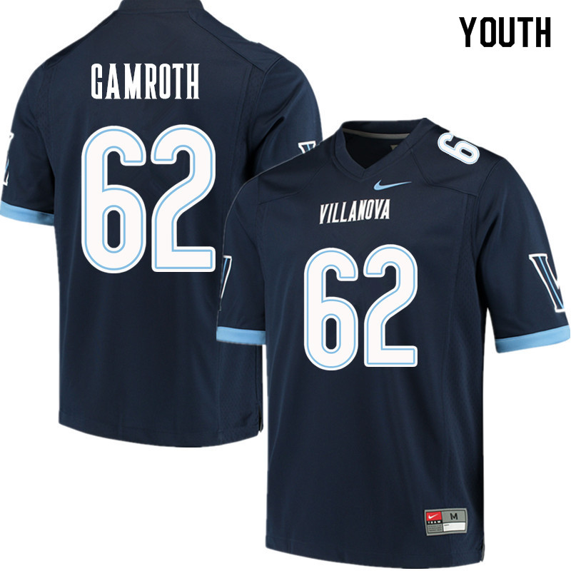 Youth #62 Colin Gamroth Villanova Wildcats College Football Jerseys Sale-Navy